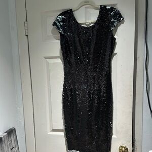 Elegant Black Sequin Dress